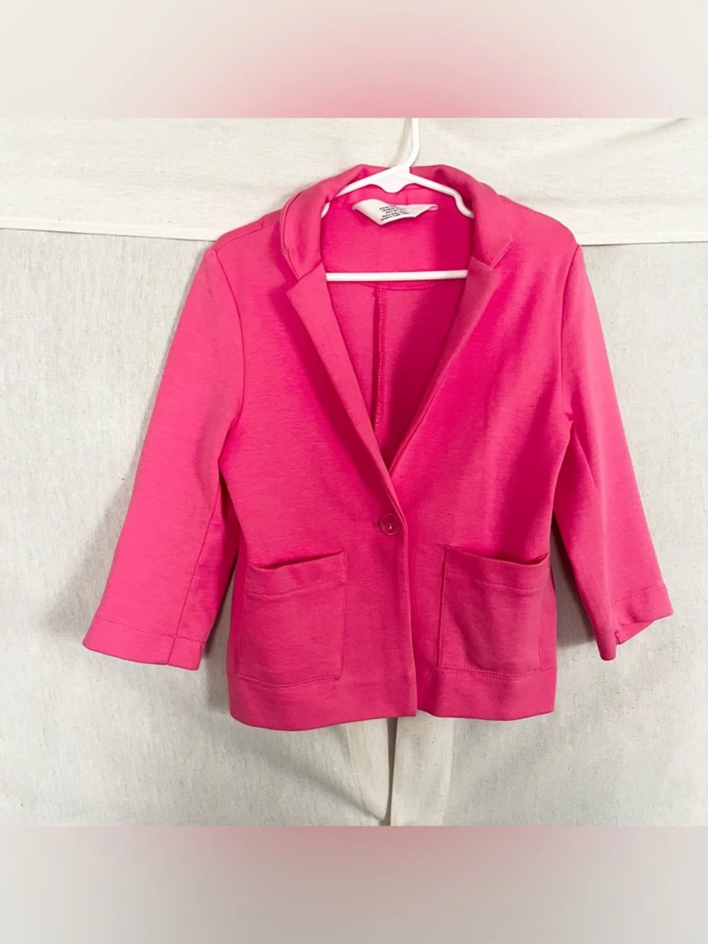 H&M Girls Pink Knit Blazer Jacket Size 3T